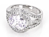 White Cubic Zirconia Platinum Over Sterling Silver Ring 7.18ctw