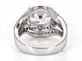 White Cubic Zirconia Platinum Over Sterling Silver Ring 7.18ctw