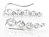 White Cubic Zirconia Rhodium Over Sterling Silver Ear Climbers 7.57ctw