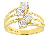 White Cubic Zirconia 18k Yellow Gold Over Sterling Silver Ring 1.62ctw