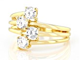White Cubic Zirconia 18k Yellow Gold Over Sterling Silver Ring 1.62ctw