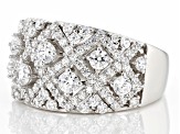 White Cubic Zirconia Rhodium Over Sterling Silver Ring 2.80ctw