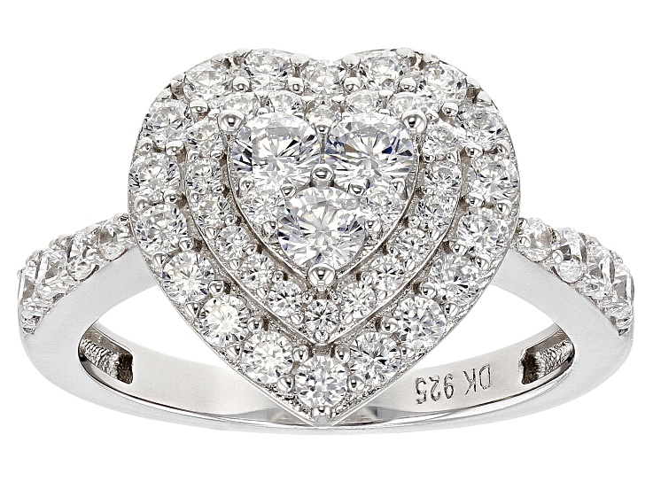 人気特価をすべて White Cubic Ring Heart Silver Sterling Over Rhodium Zirconia デュエルマスターズ