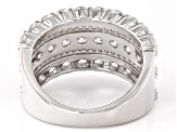 White Cubic Zirconia Rhodium Over Sterling Silver Ring 5.25ctw