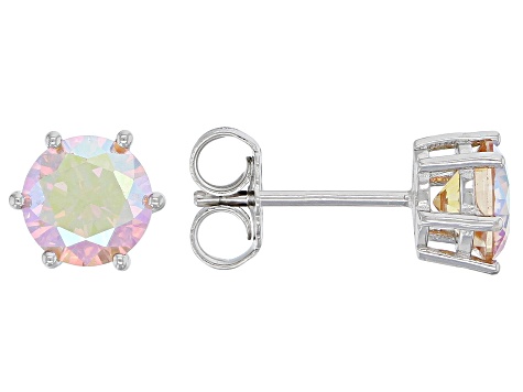 Champagne Cubic Zirconia Platinum Over Sterling Silver