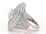 White Cubic Zirconia Rhodium Over Sterling Silver Ring 4.18ctw