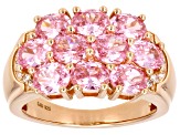 Pink And White Cubic Zirconia 18k Rose Gold Over Sterling Silver Ring 5.15ctw