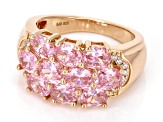 Pink And White Cubic Zirconia 18k Rose Gold Over Sterling Silver Ring 5.15ctw