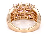 Pink And White Cubic Zirconia 18k Rose Gold Over Sterling Silver Ring 5.15ctw