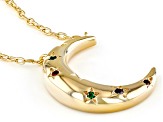 Multi-Gem Simulants 18k Yellow Gold Over Silver Celestial Necklace 0.10ctw