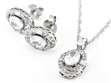 White Cubic Zirconia Rhodium Over Sterling Silver Jewelry Set 6.14ctw