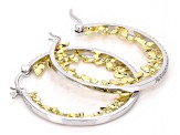 White Cubic Zirconia Rhodium And 18k Yellow Gold Over Sterling Silver Butterfly Hoops 1.41ctw