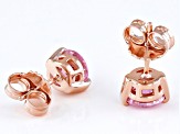 Pink Cubic Zirconia 18k Rose Gold Over Sterling Silver Earrings 4.02ctw