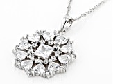 White Cubic Zirconia Rhodium Over Sterling Silver Heart Pendant With Chain 5.38ctw