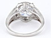 White Cubic Zirconia Rhodium Over Sterling Silver Ring 5.82ctw