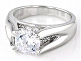 White Cubic Zirconia Rhodium Over Sterling Silver Ring 3.46ctw