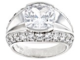 White Cubic Zirconia Rhodium Over Sterling Silver Ring 8.92ctw