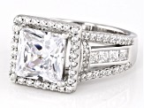 White Cubic Zirconia Platinum Over Sterling Silver Ring 5.57ctw