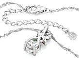 Red, Green, And White Cubic Zirconia Rhodium Over Sterling Silver Pendant With Chain 3.66ctw