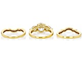 White Cubic Zirconia 18k Yellow Gold Over Sterling Silver Ring Set 5.90ctw