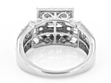 White Cubic Zirconia Rhodium Over Sterling Silver Ring 2.00ctw