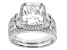 White Cubic Zirconia Platinum Over Sterling Silver Ring Set 8.29ctw