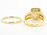 White Cubic Zirconia 18k Yellow Gold Over Sterling Silver Ring Set 8.29ctw