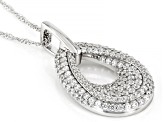 White Cubic Zirconia Rhodium Over Sterling Silver Pendant With Chain 3.15ctw
