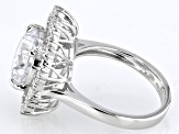 White Cubic Zirconia Rhodium Over Sterling Silver Ring 8.18ctw