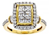 White Cubic Zirconia 18k Yellow Gold Over Sterling Silver Ring 2.50ctw