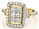 White Cubic Zirconia 18k Yellow Gold Over Sterling Silver Ring 2.50ctw
