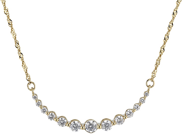 White Cubic Zirconia 18k Yellow Gold Over Sterling Silver