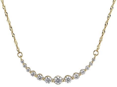 White Cubic Zirconia 18k Yellow Gold Over Sterling Silver Necklace 1.60ctw