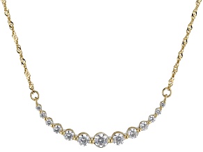 White Cubic Zirconia 18k Yellow Gold Over Sterling Silver Necklace 1.60ctw