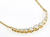 White Cubic Zirconia 18k Yellow Gold Over Sterling Silver Necklace 1.60ctw