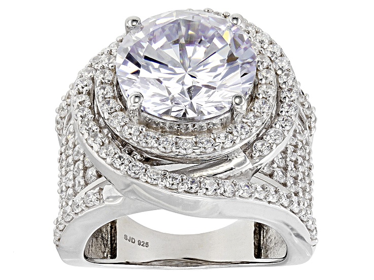 銀貨　レプリカ33g White Cubic Zirconia Rhodium Over Sterling Silver Ring 14.30
