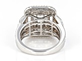White Cubic Zirconia Rhodium And 18k Rose Gold Over Sterling Silver Ring 2.70ctw