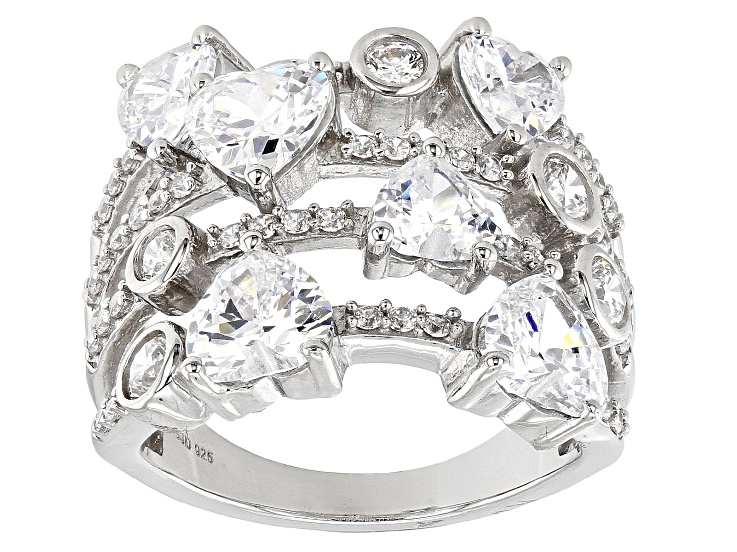 ウイリー White Cubic Zirconia Rhodium Over Sterling Silver Earrings