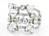 White Cubic Zirconia Rhodium Over Sterling Silver Ring 7.10ctw