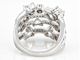 White Cubic Zirconia Rhodium Over Sterling Silver Ring 7.10ctw