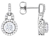 White Cubic Zirconia Rhodium Over Sterling Silver Earrings 3.65ctw