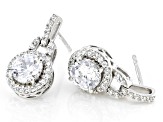 White Cubic Zirconia Rhodium Over Sterling Silver Earrings 3.65ctw