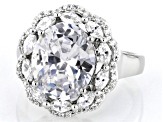 White Cubic Zirconia Rhodium Over Sterling Silver Ring 9.53ctw