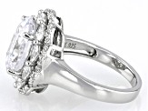 White Cubic Zirconia Rhodium Over Sterling Silver Ring 9.53ctw
