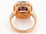 Mocha And White Cubic Zirconia 18k Rose Gold Over Sterling Silver Ring 9.70ctw