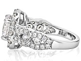 White Cubic Zirconia Rhodium Over Sterling Silver Ring 6.04ctw