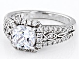White Cubic Zirconia Rhodium Over Sterling Silver Ring 3.55ctw