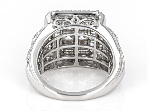 White Cubic Zirconia Platinum Over Sterling Silver Ring 3.80
