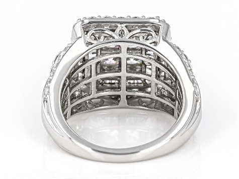 White Cubic Zirconia Platinum Over Sterling Silver Ring 3.80ctw