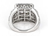 White Cubic Zirconia Platinum Over Sterling Silver Ring 3.80ctw